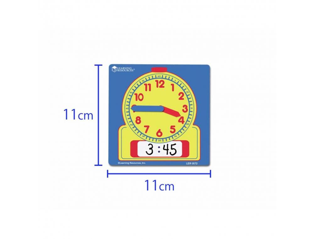 HORLOGES POLYPRO LEARNING RESOURCES PETITES HORLOGES ANALOGIQUE ET NUMERIQUE EFFACABLE 11X11 CM LOT DE 10