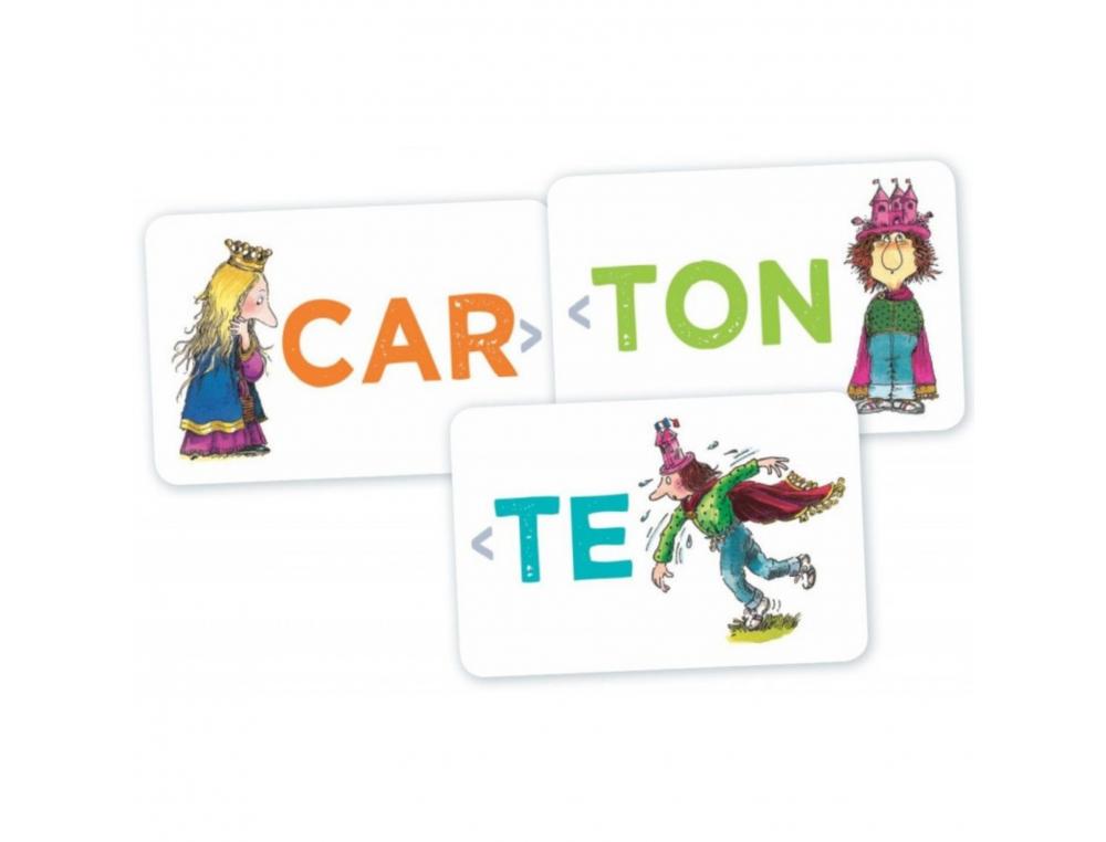FRANCAIS NATHAM LE PRINCE DE MOTORDU JEU DE CARTES ASSEMBLER LES SYLLABES 32 CARTES SYLLABES 10 CARTES