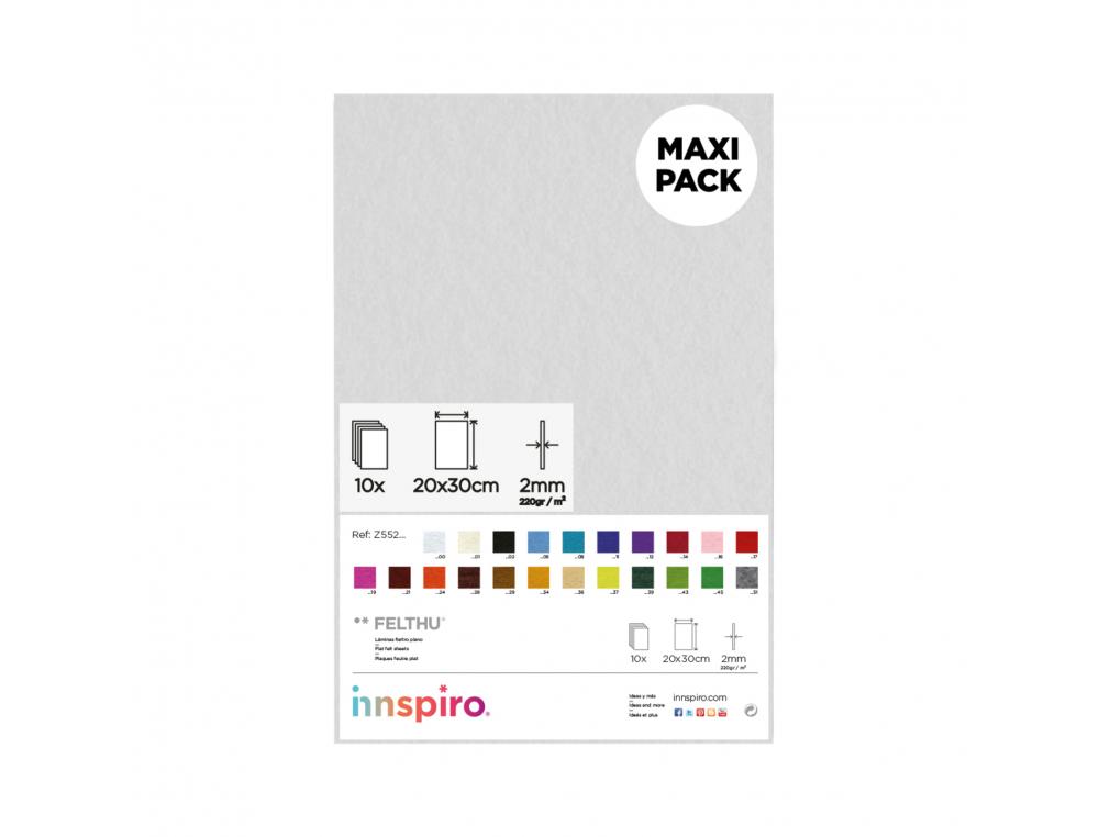 FEUTRINE INNSPIRO NON ADHESIVE 20X30CM 2MM COLORIS BLANC LOT DE 10 COUPONS