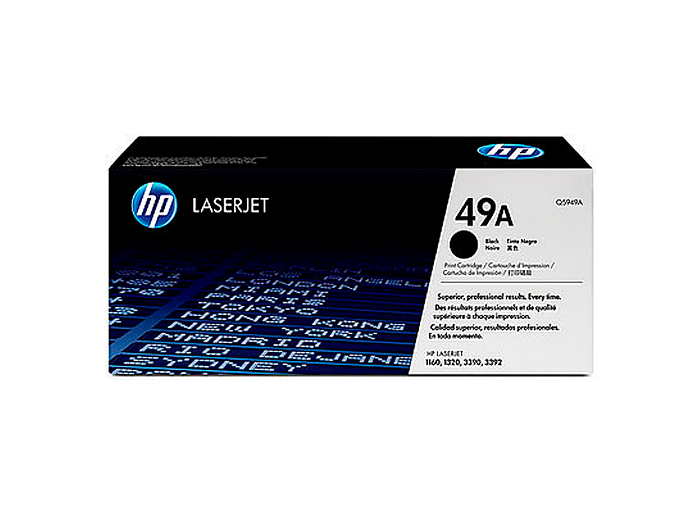 TONER LASER HP 49A Q5949A POUR LASERJET 1160/1320/3390/3392 COULEUR NOIR 2500P