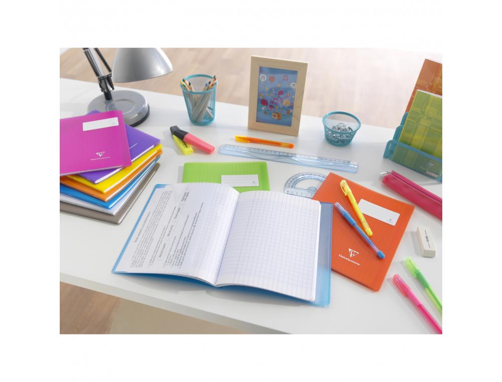 CAHIER PIQUE CLAIREFONTAINE KOVERBOOK COUVERTURE          POLYPROPYLENE 24X32CM 96      PAGES 90G SEYES COLORIS VERT