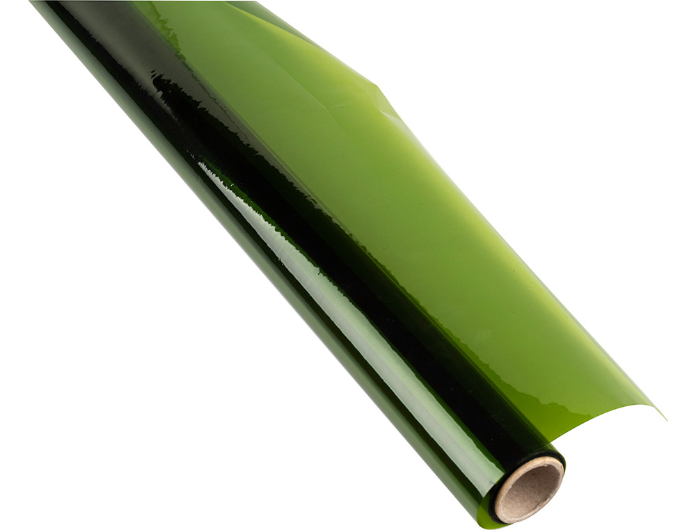 PAPIER CELLOPHANE LIDERPAPEL COLORIS VERT ROULEAU 0.60X10M