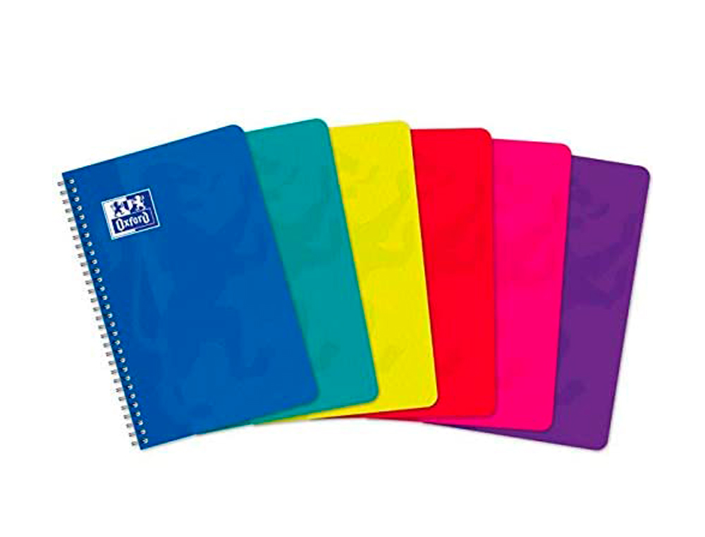 CARNET OXFORD RELIURE INTGRALE COUVERTURE PELLICULE LAVABLE SOUPLE 9X14CM 100 PAGES 90G 5X5MM COLORIS ASSORTIS