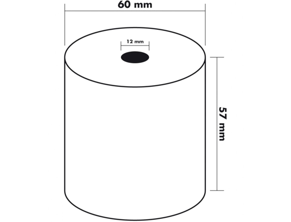 BOBINE THERMIQUE Q-CONNECT 57MM LARGEUR X 60MM DIAMETRE 55GR SANS BISPHENOL A
