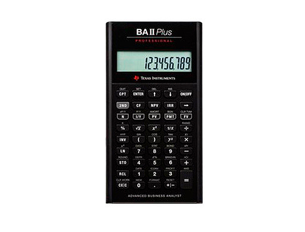 CALCULATRICE TEXAS INSTRUMENTS FINANCIÈRE BA II PLUS SCIENTIFIQUE PROFESSIONNEL VALEUR ARGENT TEMPS 156X81X15MM 151.8G