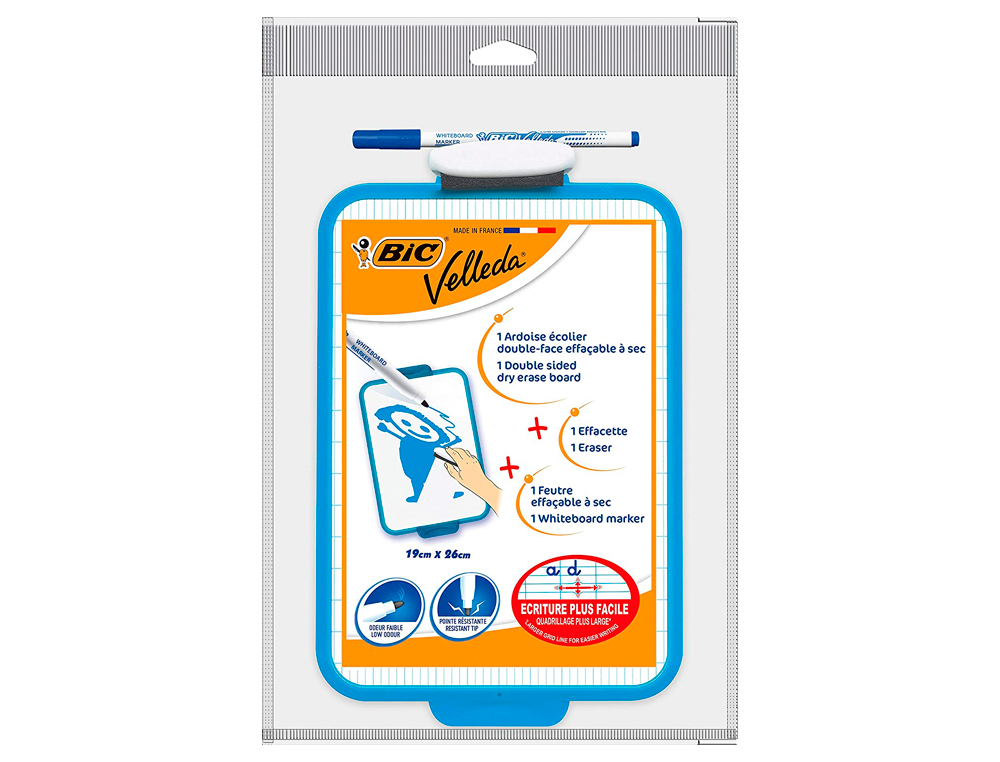 ARDOISE BLANCHE BIC VELLEDA 190X260MM 1 FACE UNIE 1 FACE QUADRILLE 1 FEUTRE VELLEDA 1721 1 EFFACETTE