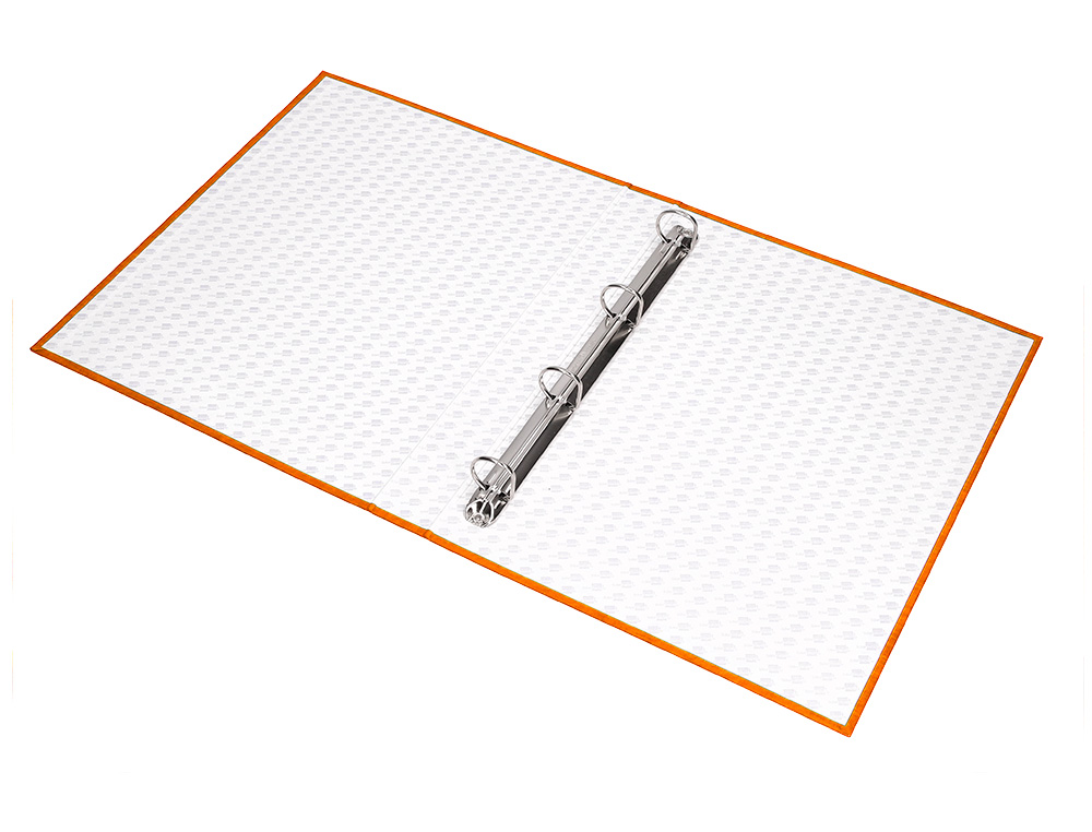 CLASSEUR LIDERPAPEL 4 ANNEAUX RONDS 25MM A4+ CARTON REMBORDÉ PAPER COAT COLORIS ORANGE