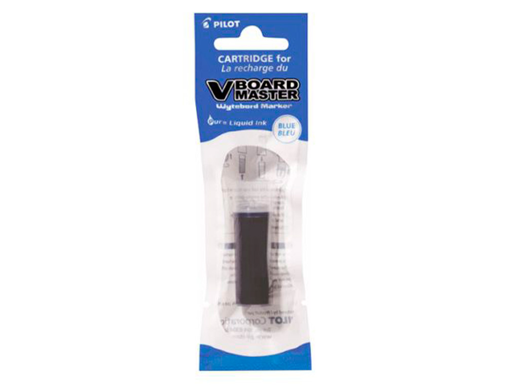 RECHARGE PILOT WBS-VS POUR MARQUEURS V BOARD MASTER TRAC 2MM ENCRE LIQUIDE BASE ALCOOL COULEURS VIVES BLEU