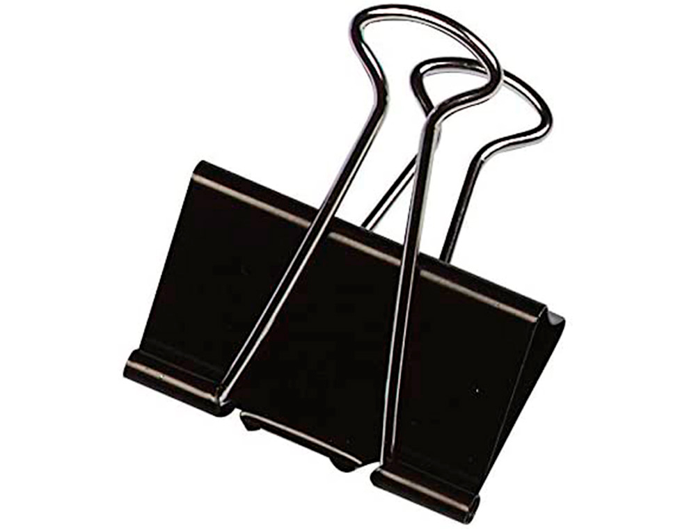 PINCE Q-CONNECT DOUBLE CLIP LARGEUR 42MM COLORIS NOIR BOITE CARTON 10 UNITES
