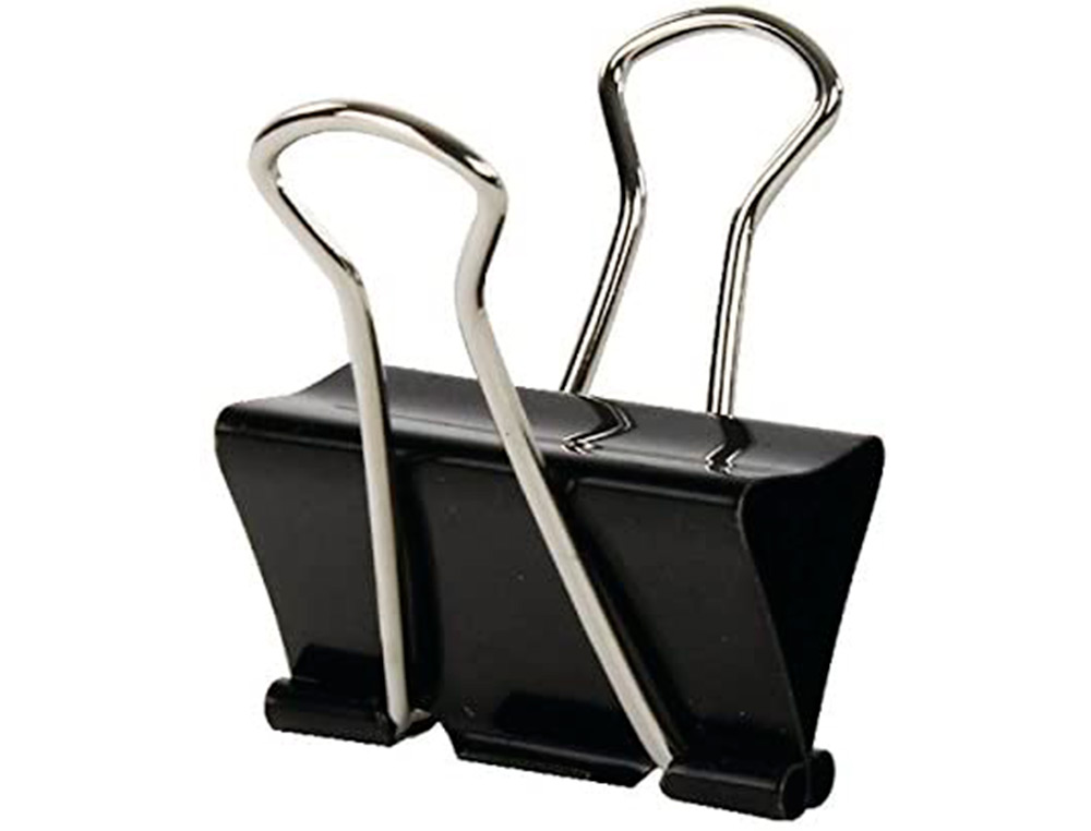 PINCE Q-CONNECT DOUBLE CLIP LARGEUR 42MM COLORIS NOIR BOITE CARTON 10 UNITES