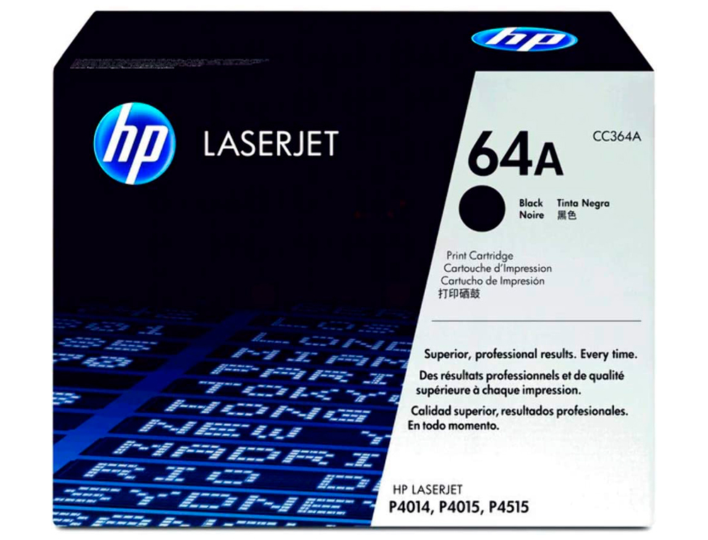 TONER LASER HP 64A CC364A POUR LASERJET P4015 COULEUR NOIR 10000P