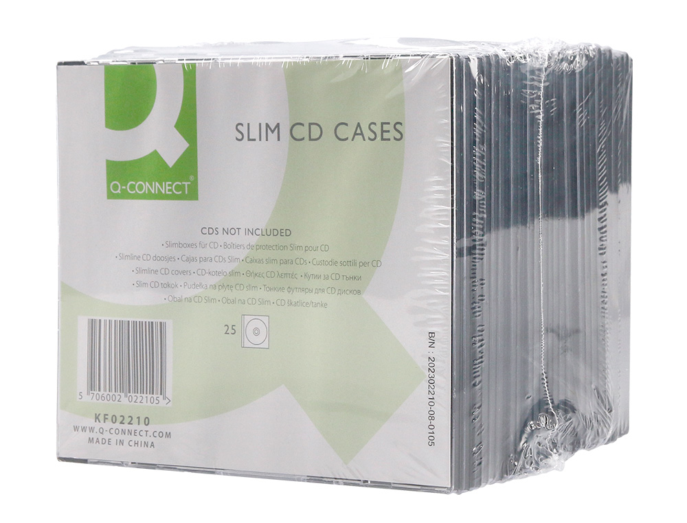 BOTIER CD/DVD Q-CONNECT SLIM COLORIS NOIR BOTE 25 UNITS