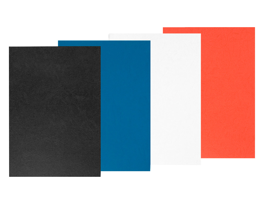 COUVERTURE Q-CONNECT CARTON 250G GRAIN CUIR POUR RELIURE FORMAT A4 COLORIS BLANC BRILLANT PAQUET 100 UNITÉS