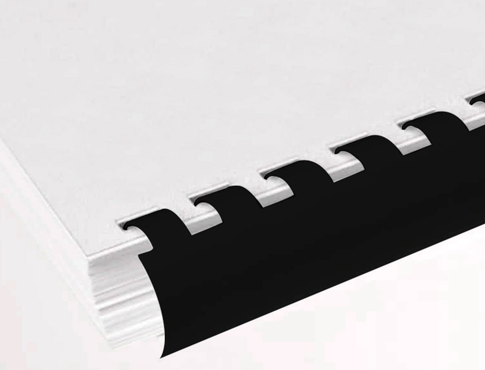 ANNEAU PLASTIQUE À RELIER Q-CONNECT CAPACITÉ 40F 8MM DIAMÈTRE COLORIS NOIR BOÎTE 100 UNITÉS