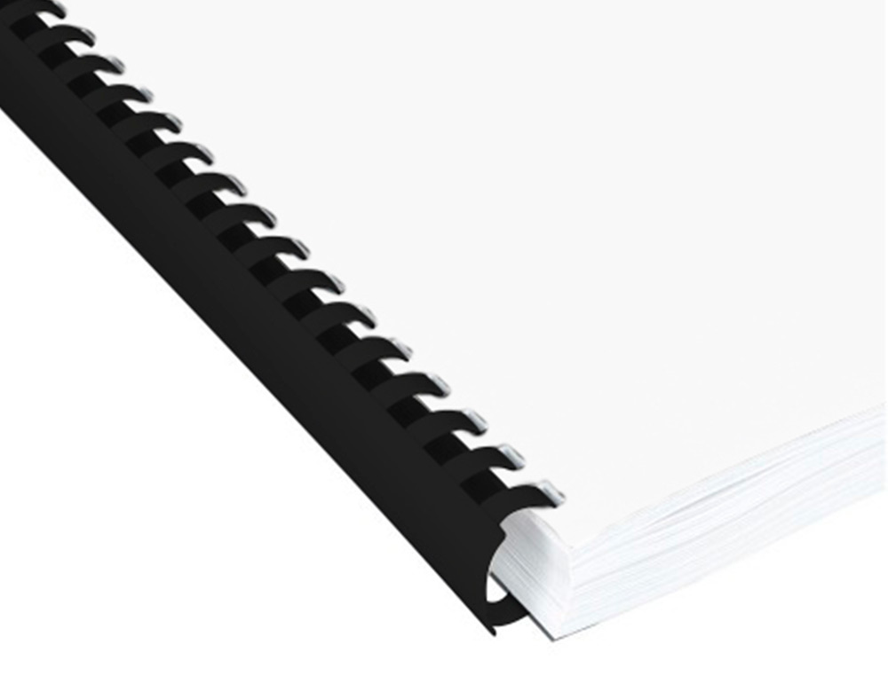 ANNEAU PLASTIQUE À RELIER Q-CONNECT CAPACITÉ 40F 8MM DIAMÈTRE COLORIS NOIR BOÎTE 100 UNITÉS