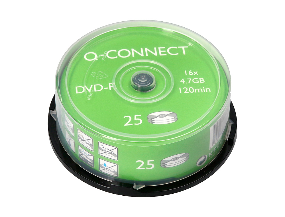 DVD-R Q-CONNECT VITESSE 16X TOUR 25 UNITÉS