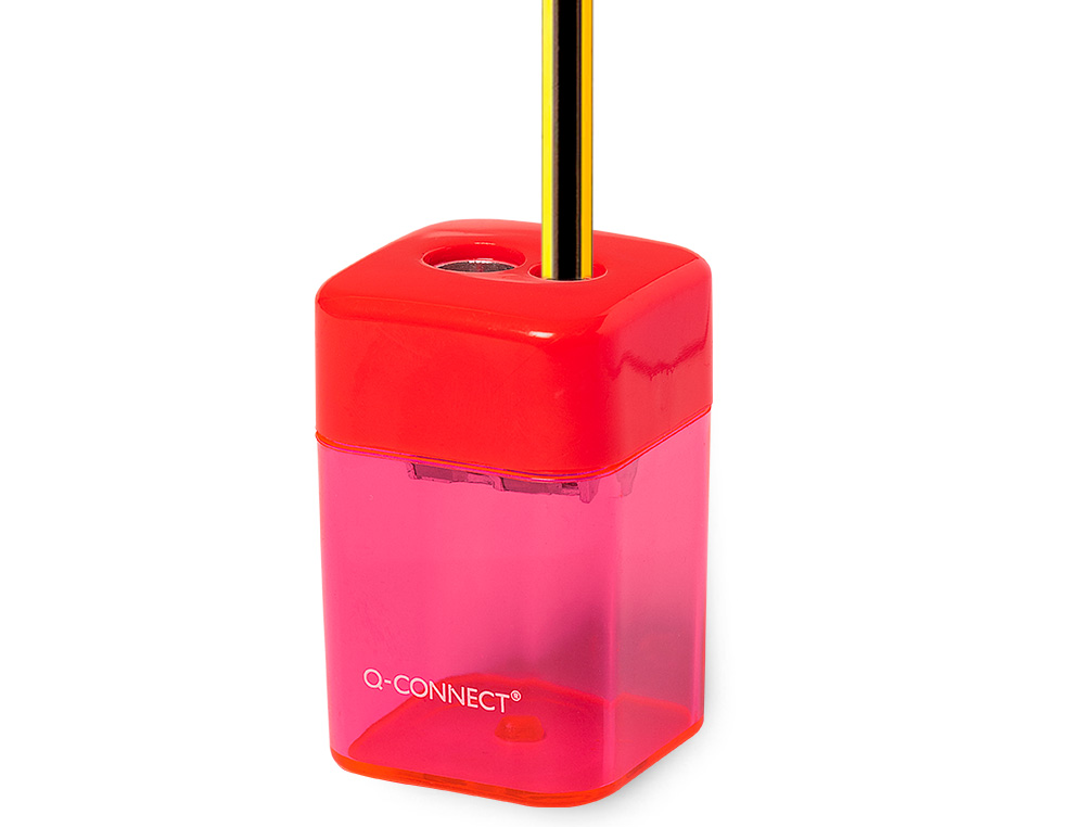 TAILLE-CRAYON Q-CONNECT CONOMIQUE RSERVOIR PLASTIQUE TRANSPARENT 2 USAGES