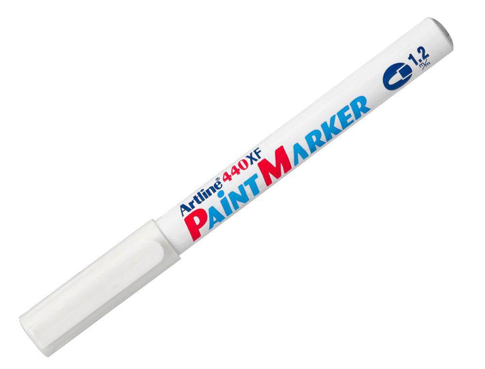MARQUEUR ARTLINE PERMANENT PAINT MARKER 440 POINTE FINE CONIQUE 1.2MM ENCRE PIGMENTE BASE D'HUILE COLORIS BLANC
