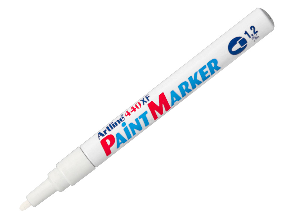 MARQUEUR ARTLINE PERMANENT PAINT MARKER 440 POINTE FINE CONIQUE 1.2MM ENCRE PIGMENTE BASE D'HUILE COLORIS BLANC