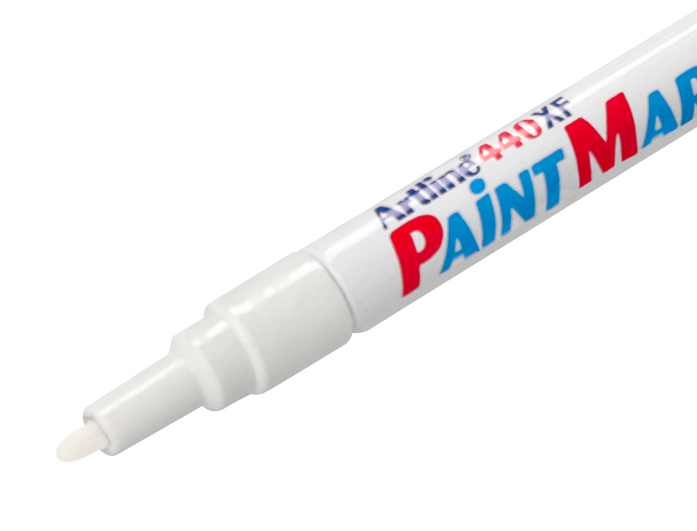 MARQUEUR ARTLINE PERMANENT PAINT MARKER 440 POINTE FINE CONIQUE 1.2MM ENCRE PIGMENTE BASE D'HUILE COLORIS BLANC
