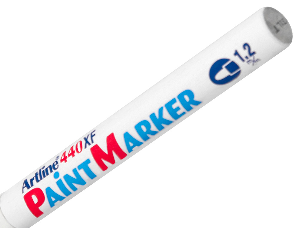 MARQUEUR ARTLINE PERMANENT PAINT MARKER 440 POINTE FINE CONIQUE 1.2MM ENCRE PIGMENTE BASE D'HUILE COLORIS BLANC