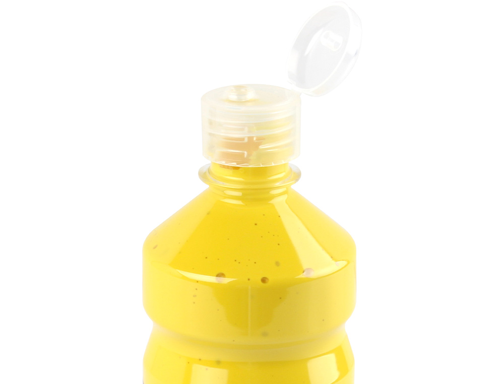 GOUACHE SCOLAIRE LIDERPAPEL LIQUIDE LAVABLE FERMETURE SCURIT BRILLANTE COLORIS JAUNE FLACON 500ML