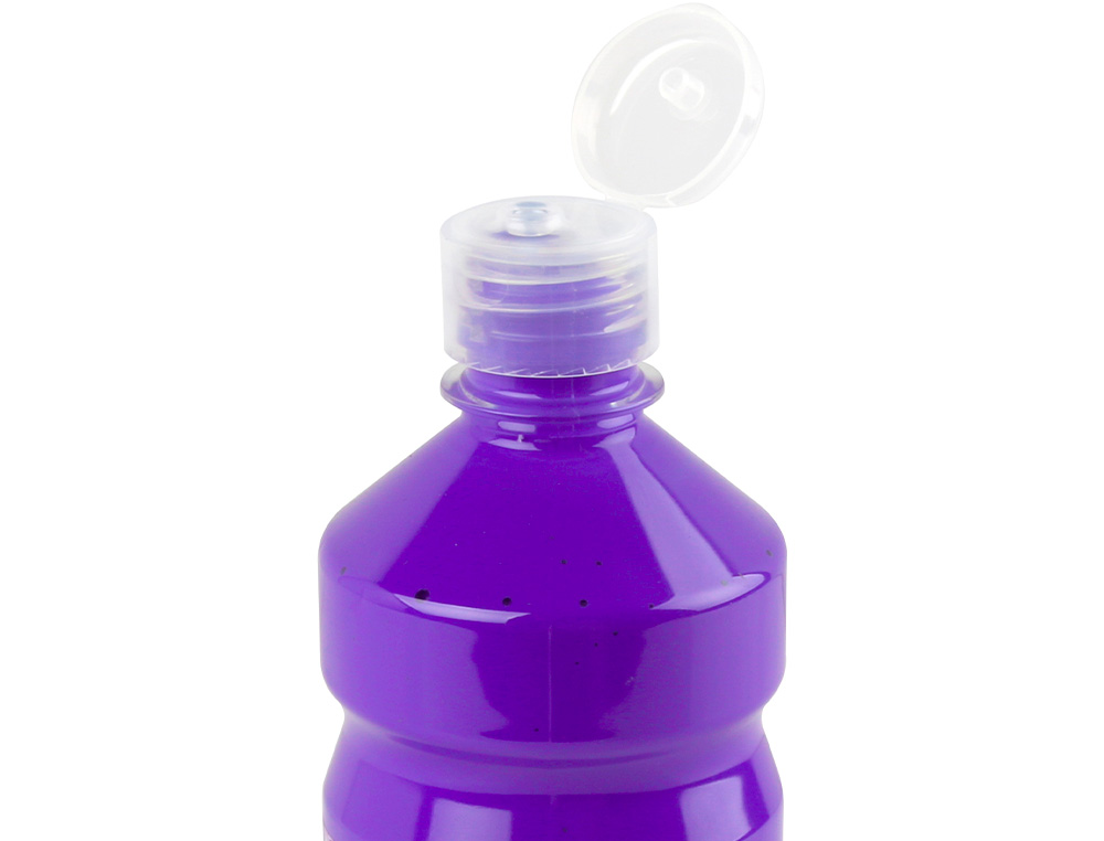 GOUACHE SCOLAIRE LIDERPAPEL LIQUIDE LAVABLE FERMETURE SÉCURITÉ BRILLANTE COLORIS VIOLET FLACON 500ML