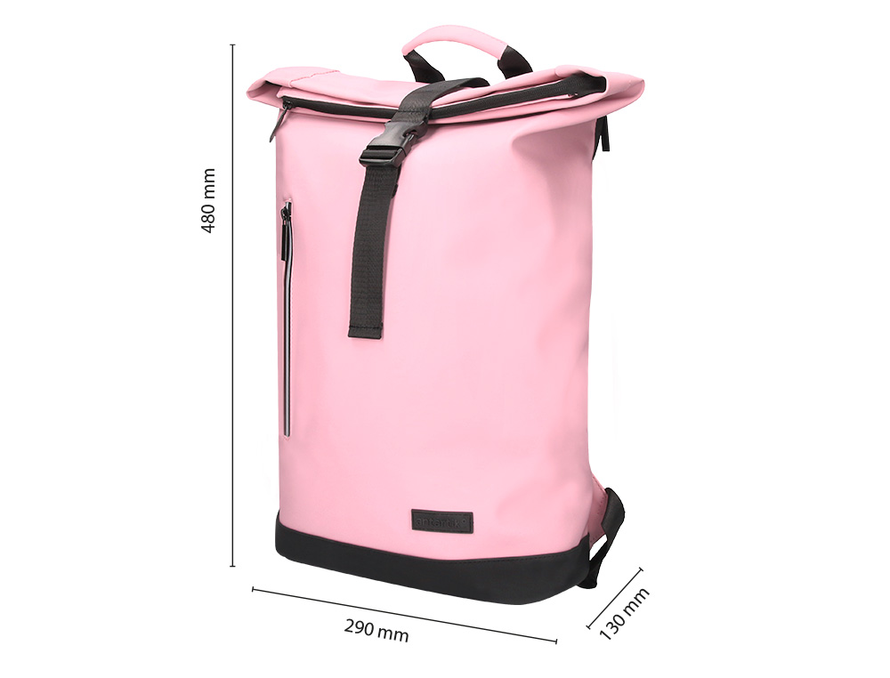 SAC A DOS ANTARTIK ROLL UP WATERPROOF 480X130X280MM COLORIS ROSE