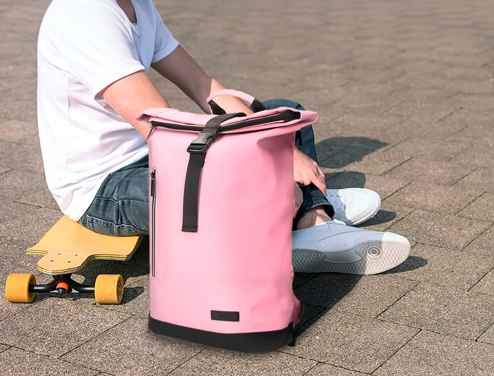 SAC A DOS ANTARTIK ROLL UP WATERPROOF 480X130X280MM COLORIS ROSE