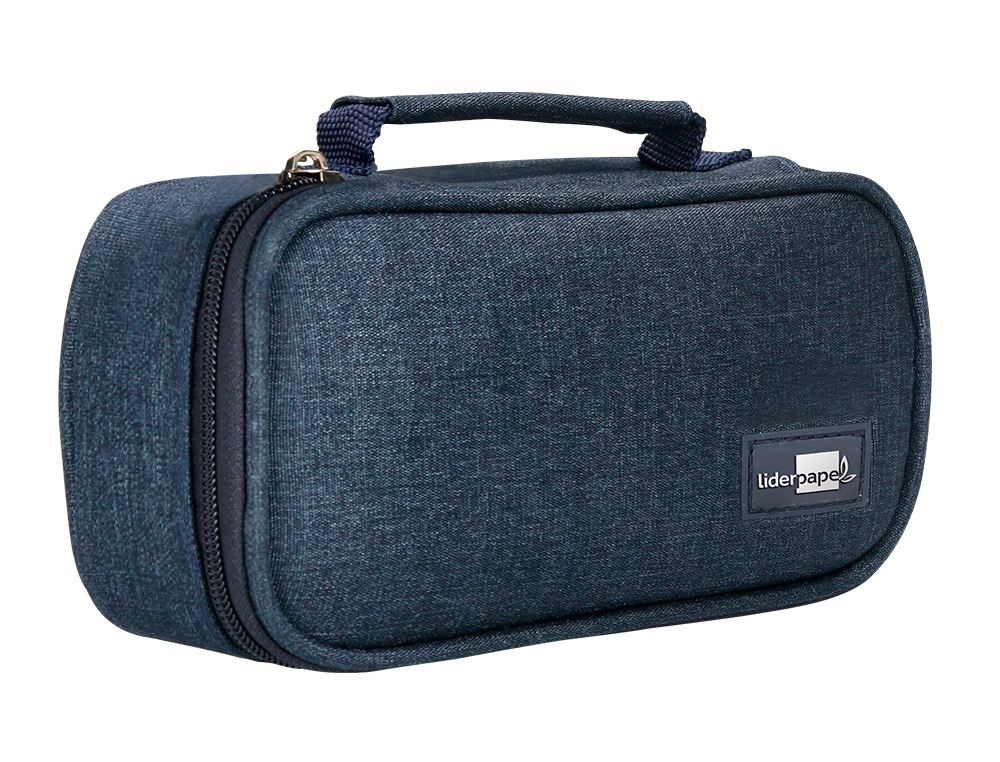 TROUSSE LIDERPAPEL SCOLAIRE OVALE VOLET EFFACABLE A SEC ET POIGNEE 1 COMPARTIMENT 3 COLORIS ASSORTIS