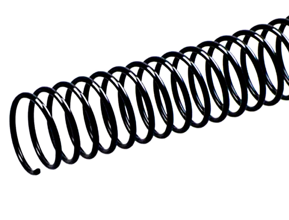 SPIRALE Q-CONNECT MTALLIQUE RELIEUR PAS 5:1 220F CALIBRE 1.2MM DIAMTRE 26MM COLORIS NOIR BOTE 50 UNITS
