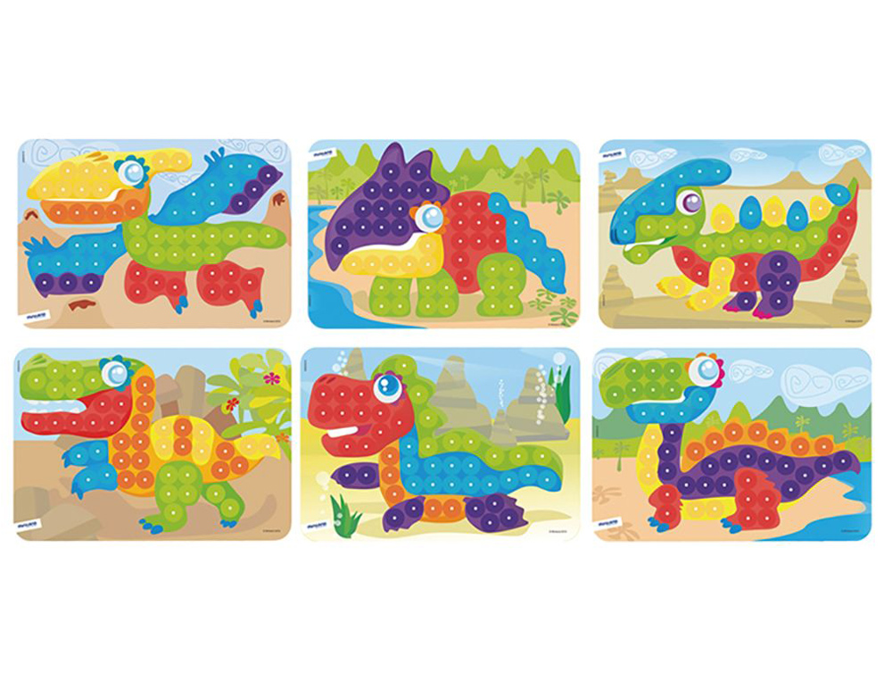 JEU MINILAND PLANCHES DINO 31X21CM PACK DE 6 UNITÉS