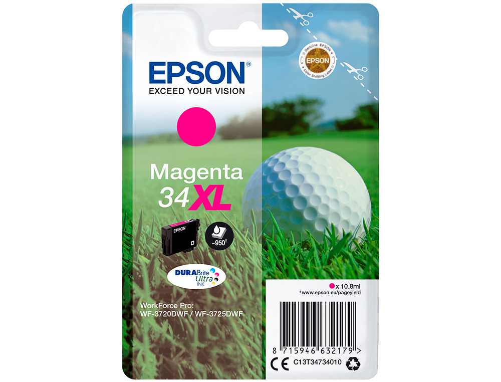 CARTOUCHE EPSON N34 XL JET D'ENCRE COULEUR MAGENTA HAUTE CAPACITÉ 950P