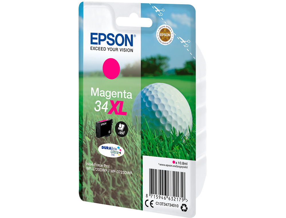 CARTOUCHE EPSON N34 XL JET D'ENCRE COULEUR MAGENTA HAUTE CAPACITÉ 950P