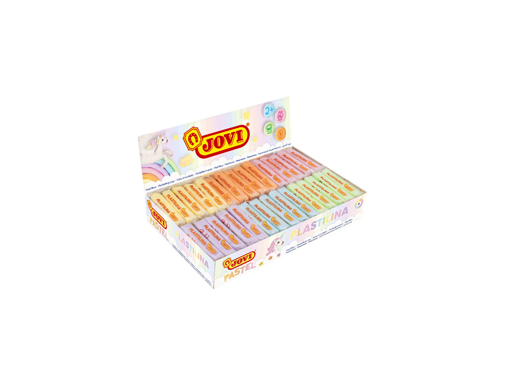 PATE A MODELER JOVI PLASTILINA VEGETALE ASSORTIMENT 30 PAINS 50G CHACUN COULEURS PASTEL