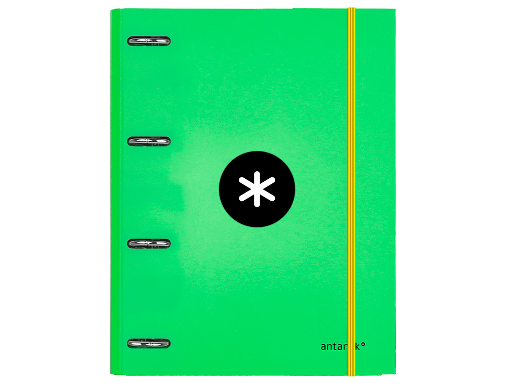 CLASSEUR ANTARTIK 4 ANNEAUX RONDS 25MM A4 CARTON REMBORDÉ FEUILLETS MOBILES QUADRILLAGE 5MM COLORIS VERT