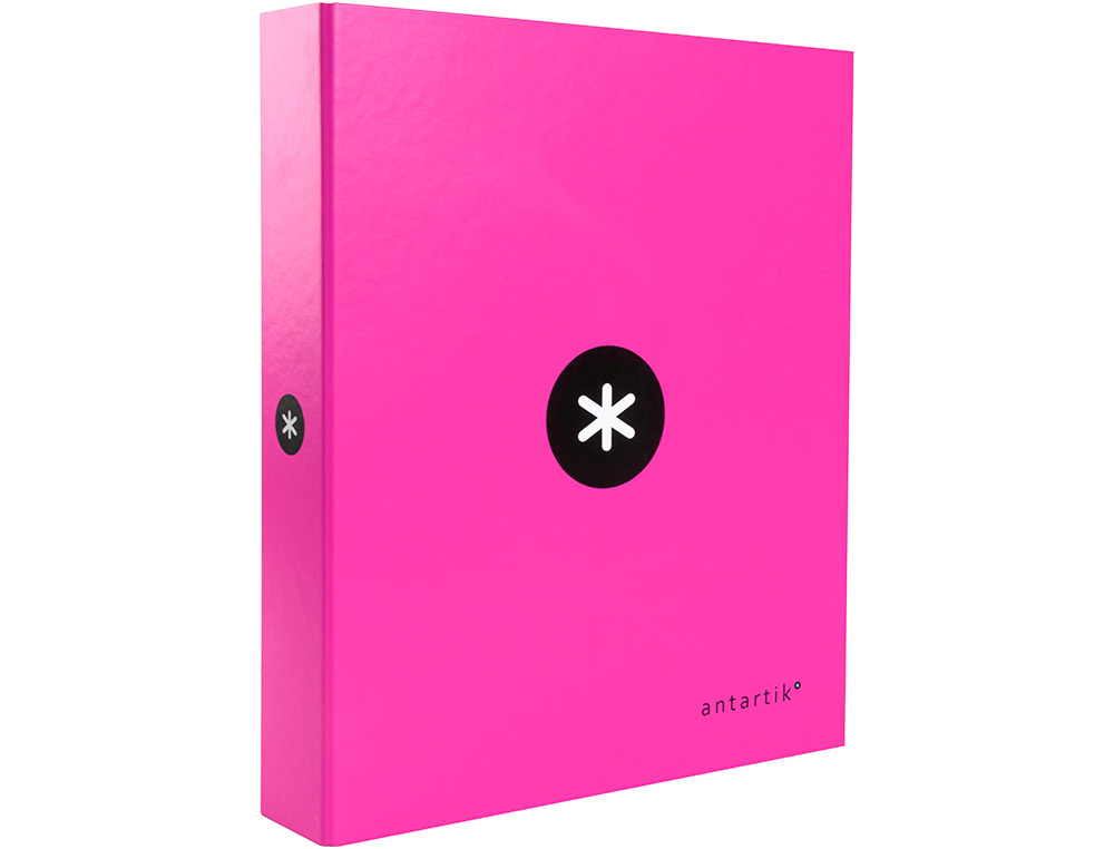CLASSEUR ANTARTIK 4 ANNEAUX END 40MM A4+ CARTON REMBORDÉ COLORIS ROSE