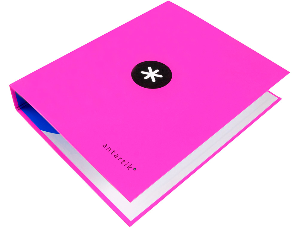 CLASSEUR ANTARTIK 4 ANNEAUX END 40MM A4+ CARTON REMBORDÉ COLORIS ROSE
