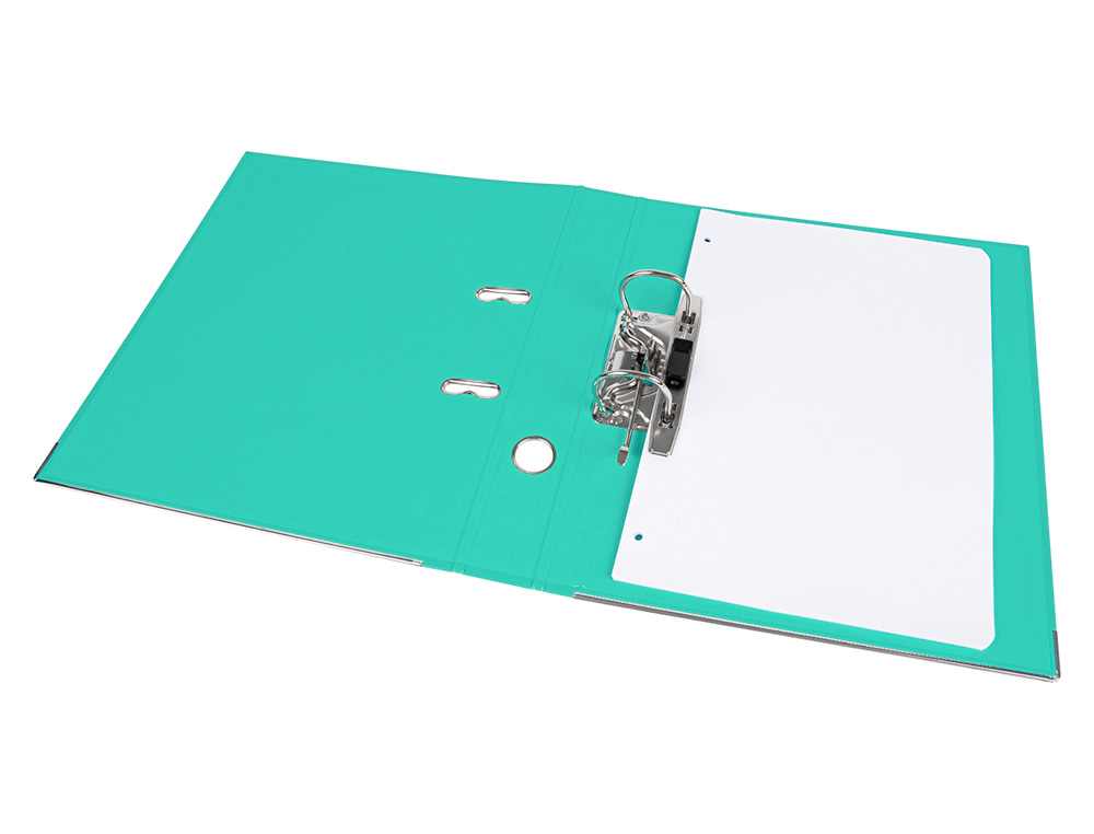 CLASSEUR LEVIER LIDERPAPEL A4 DOCUMENTA CARTON REMBORDÉ 1,9MM DOS 52MM RADO MÉTALLIQUE COLORIS VERT CLAIR