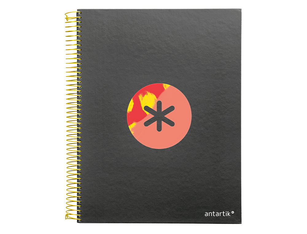 CAHIER SPIRALE ANTARTIK A4 120F 100G REMBORDE 5X5MM MICRO-PERF 5 BANDES 4 TROUS TRENDING 2020 NOIR