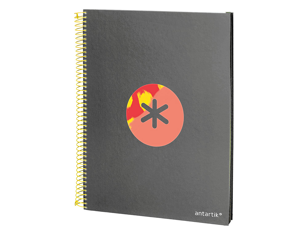 CAHIER SPIRALE ANTARTIK A4 120F 100G REMBORDE 5X5MM MICRO-PERF 5 BANDES 4 TROUS TRENDING 2020 NOIR