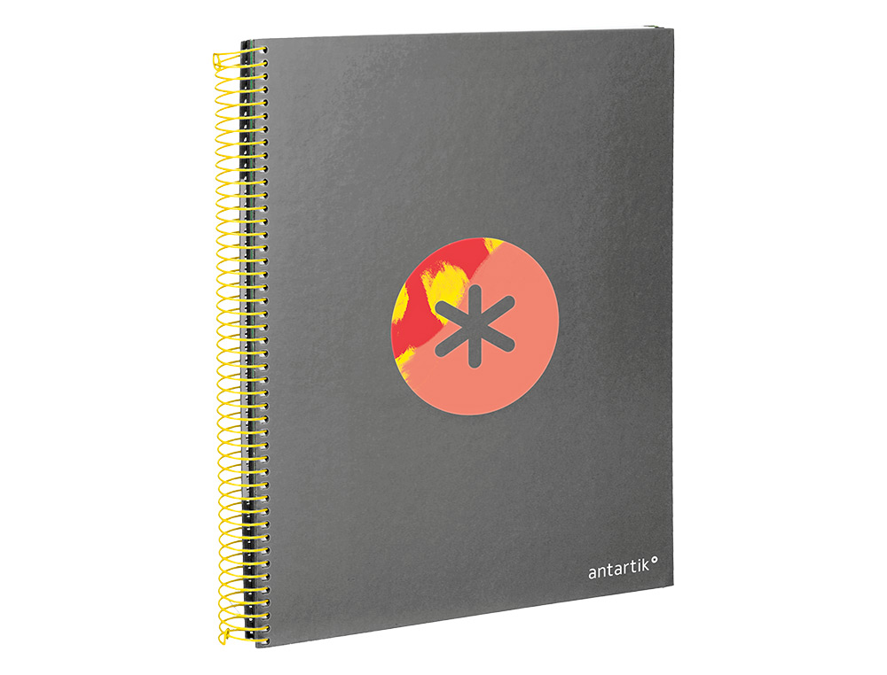 CAHIER SPIRALE ANTARTIK A4 120F 100G REMBORDE 5X5MM MICRO-PERF 5 BANDES 4 TROUS TRENDING 2020 NOIR