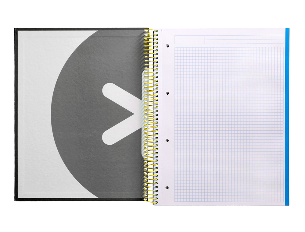 CAHIER SPIRALE ANTARTIK A4 120F 100G REMBORDE 5X5MM MICRO-PERF 5 BANDES 4 TROUS TRENDING 2020 NOIR