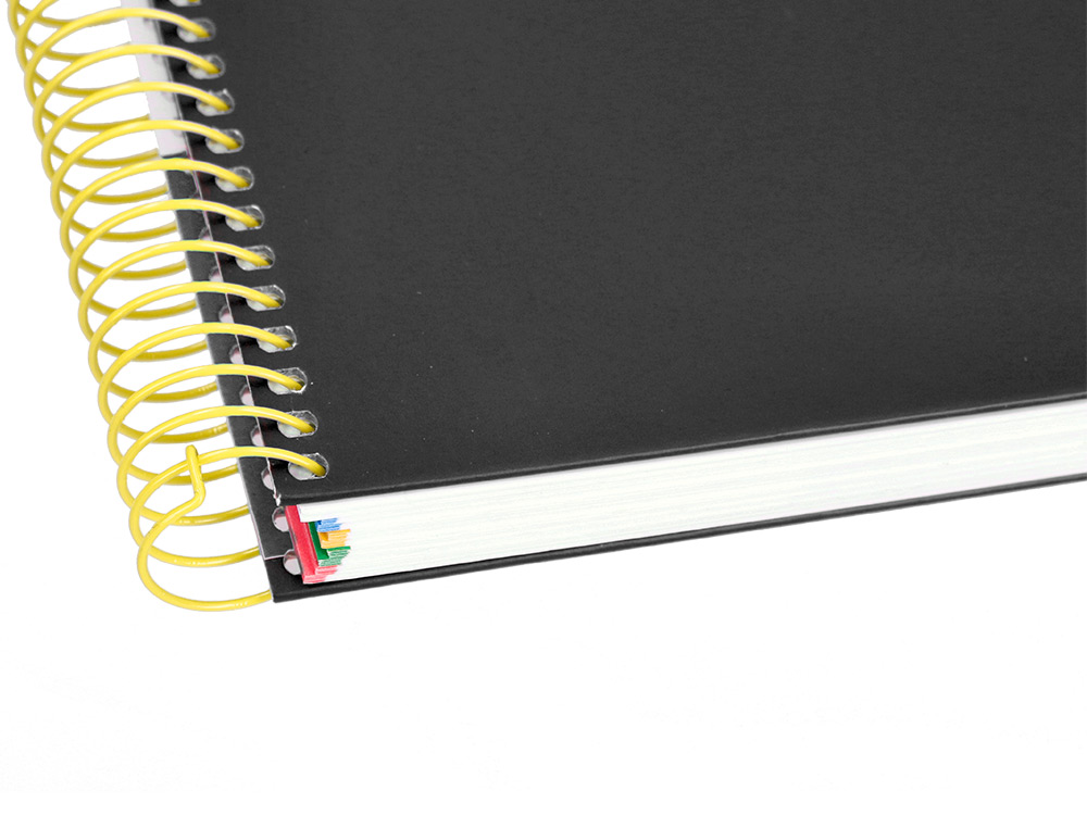 CAHIER SPIRALE ANTARTIK A4 120F 100G REMBORDE 5X5MM MICRO-PERF 5 BANDES 4 TROUS TRENDING 2020 NOIR