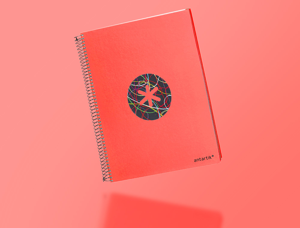 CAHIER SPIRALE ANTARTIK A4 120F 100G REMBORDE 5X5MM MICRO-PERF 5 BANDES 4 TROUS TRENDING 2020 ROUGE