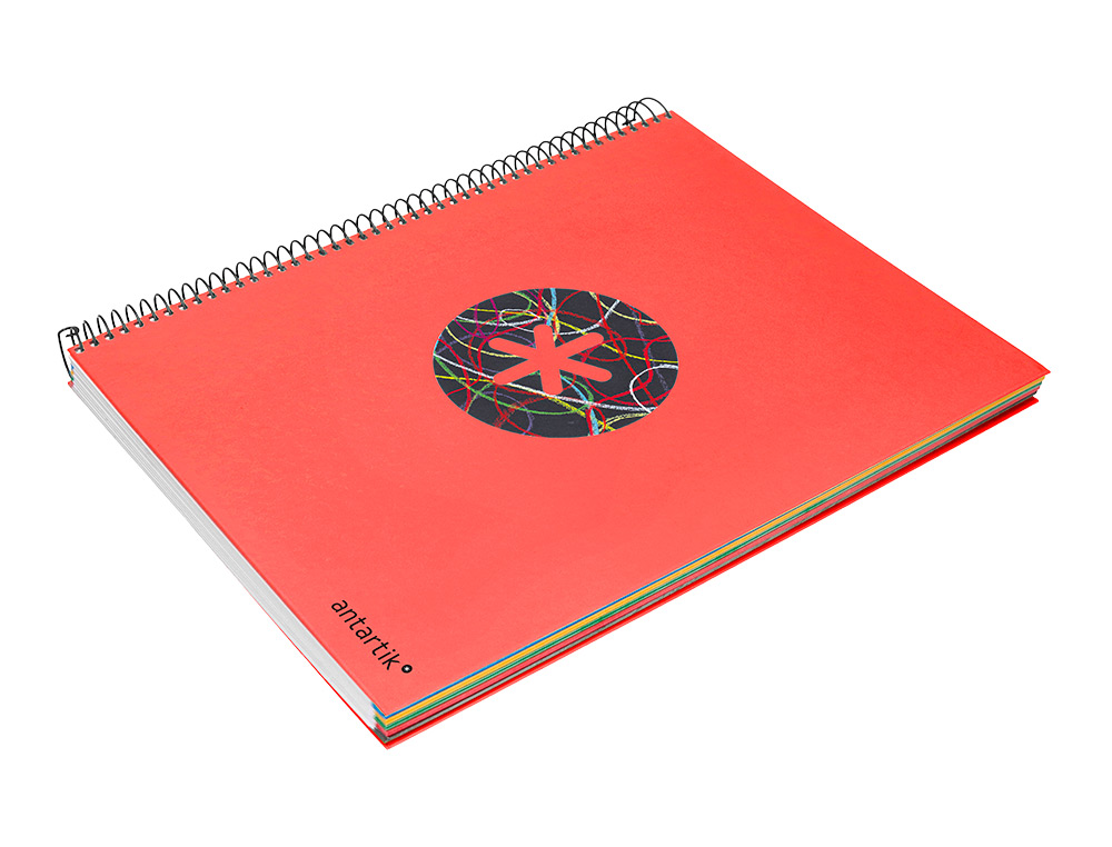 CAHIER SPIRALE ANTARTIK A4 120F 100G REMBORDE 5X5MM MICRO-PERF 5 BANDES 4 TROUS TRENDING 2020 ROUGE