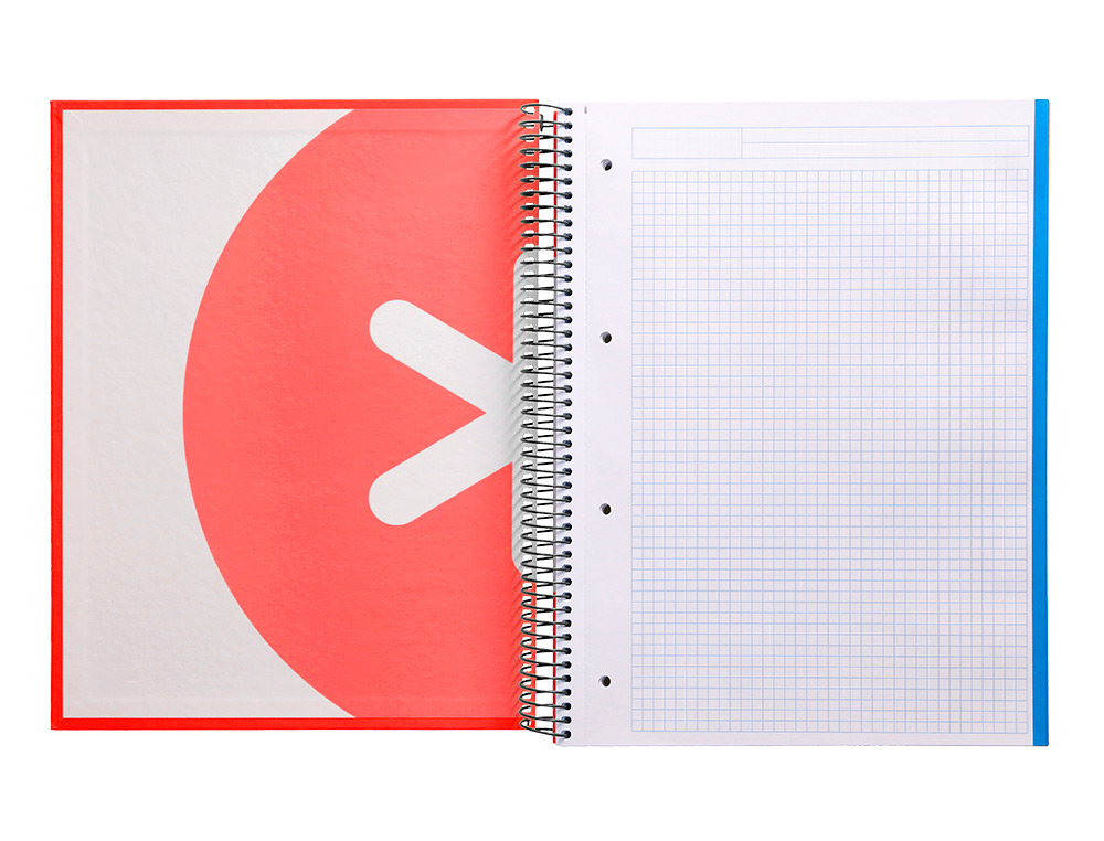 CAHIER SPIRALE ANTARTIK A4 120F 100G REMBORDE 5X5MM MICRO-PERF 5 BANDES 4 TROUS TRENDING 2020 ROUGE
