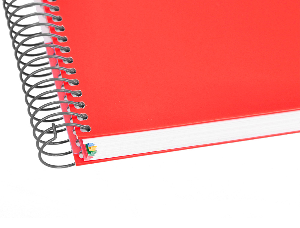CAHIER SPIRALE ANTARTIK A4 120F 100G REMBORDE 5X5MM MICRO-PERF 5 BANDES 4 TROUS TRENDING 2020 ROUGE