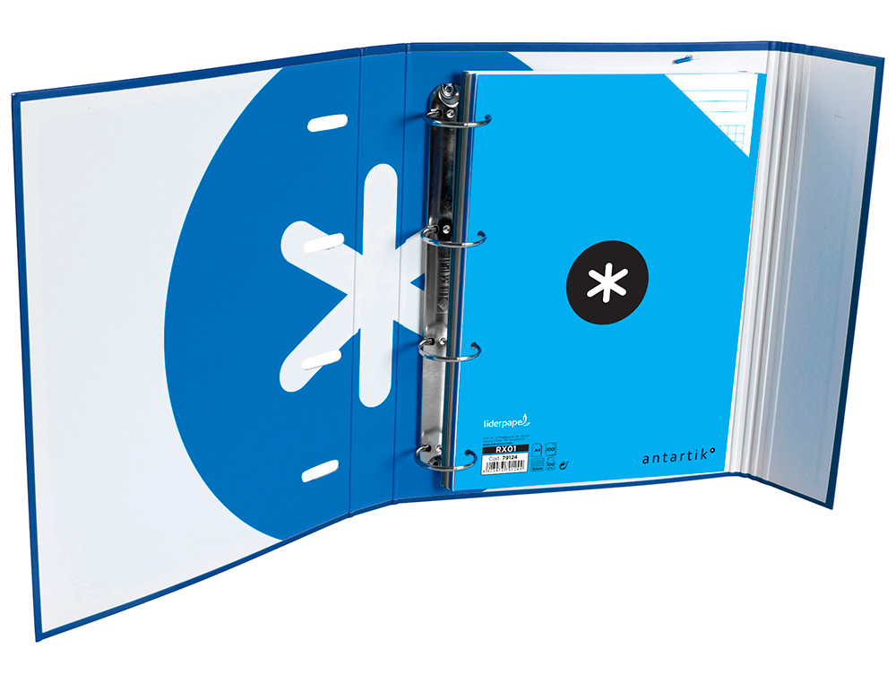 CLASSEUR ANTARTIK TRENDING TOPIC 2020 4 ANNEAUX RONDS    40MM FEUILLET MOBILE A4 5X5MM COLORIS BLEU