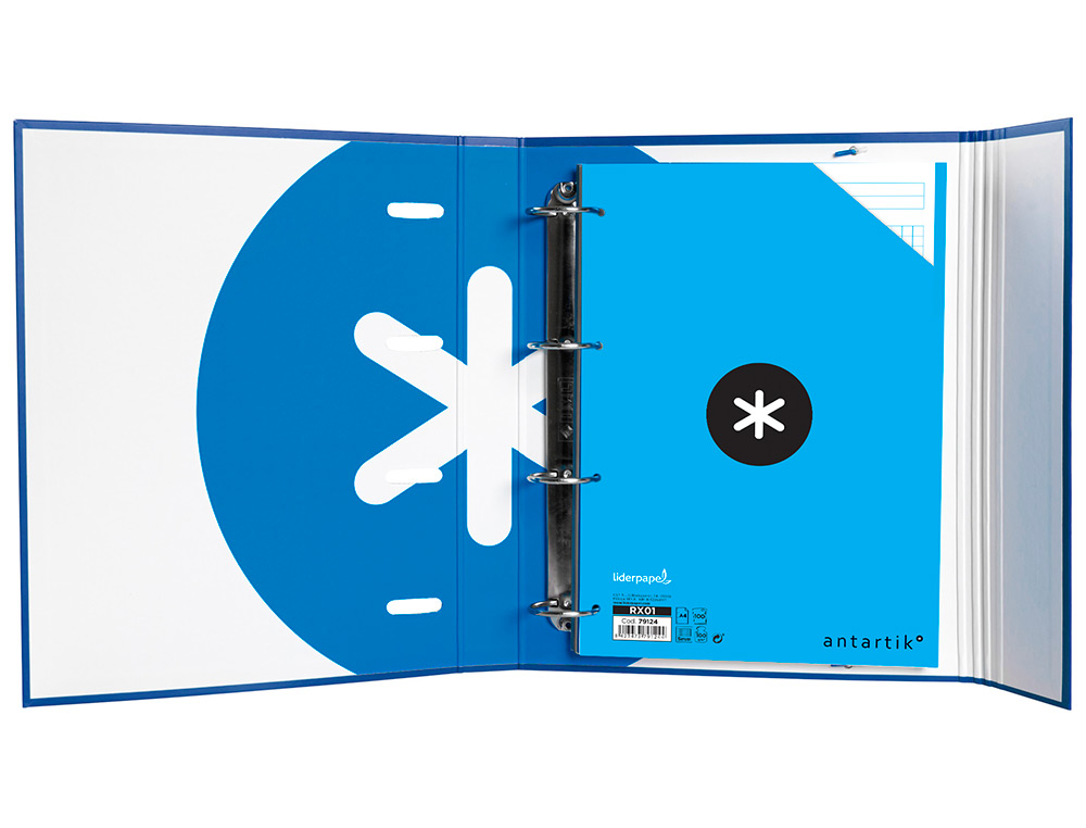 CLASSEUR ANTARTIK TRENDING TOPIC 2020 4 ANNEAUX RONDS    40MM FEUILLET MOBILE A4 5X5MM COLORIS BLEU